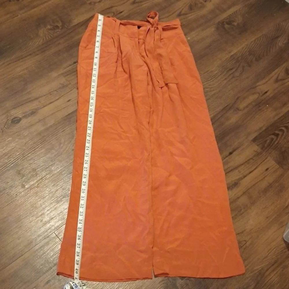 Whitney Eve Rust Orange Wide Leg High Waisted Trousers A6
